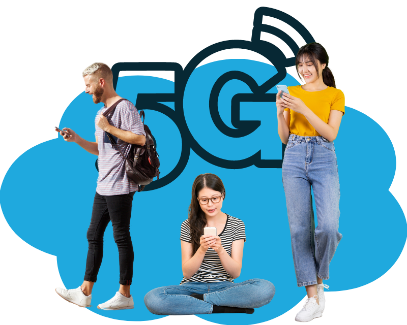 pessoas utilizando internet 5g